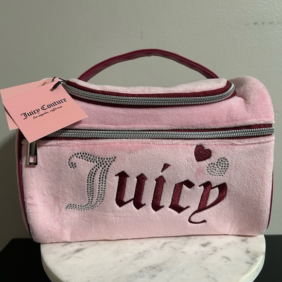 Juicy Couture Pink and Burgundy Makeup Bag NWT - Picture 1 of 9
